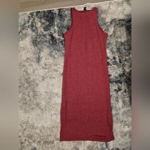 Forever 21 Red Ribbed Midi Dress